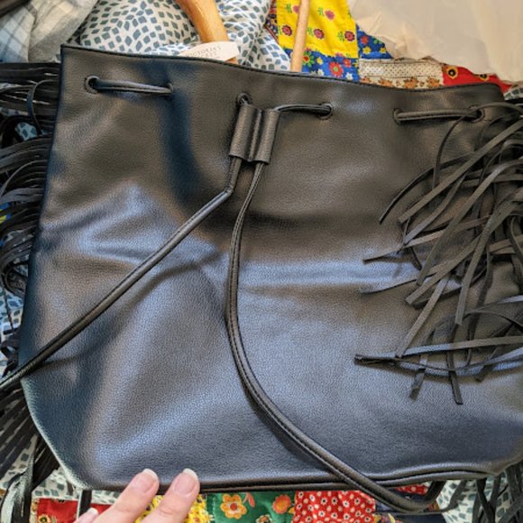 NWT Victoria's Secret Black Fringe Backpack - Picture 3 of 8